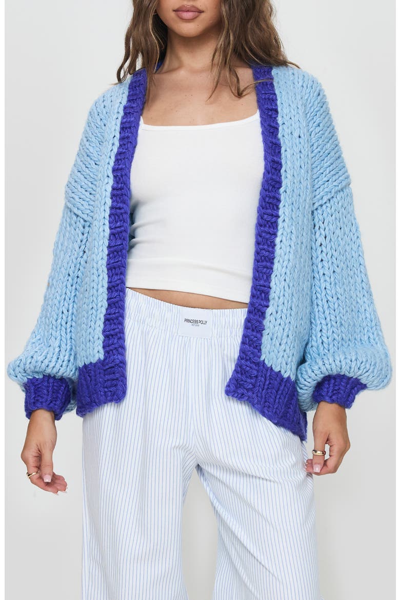 Lester Open Front Cardigan, Main, color, BLUE