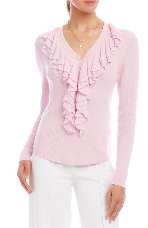 Ruffle V-Neck Sweater