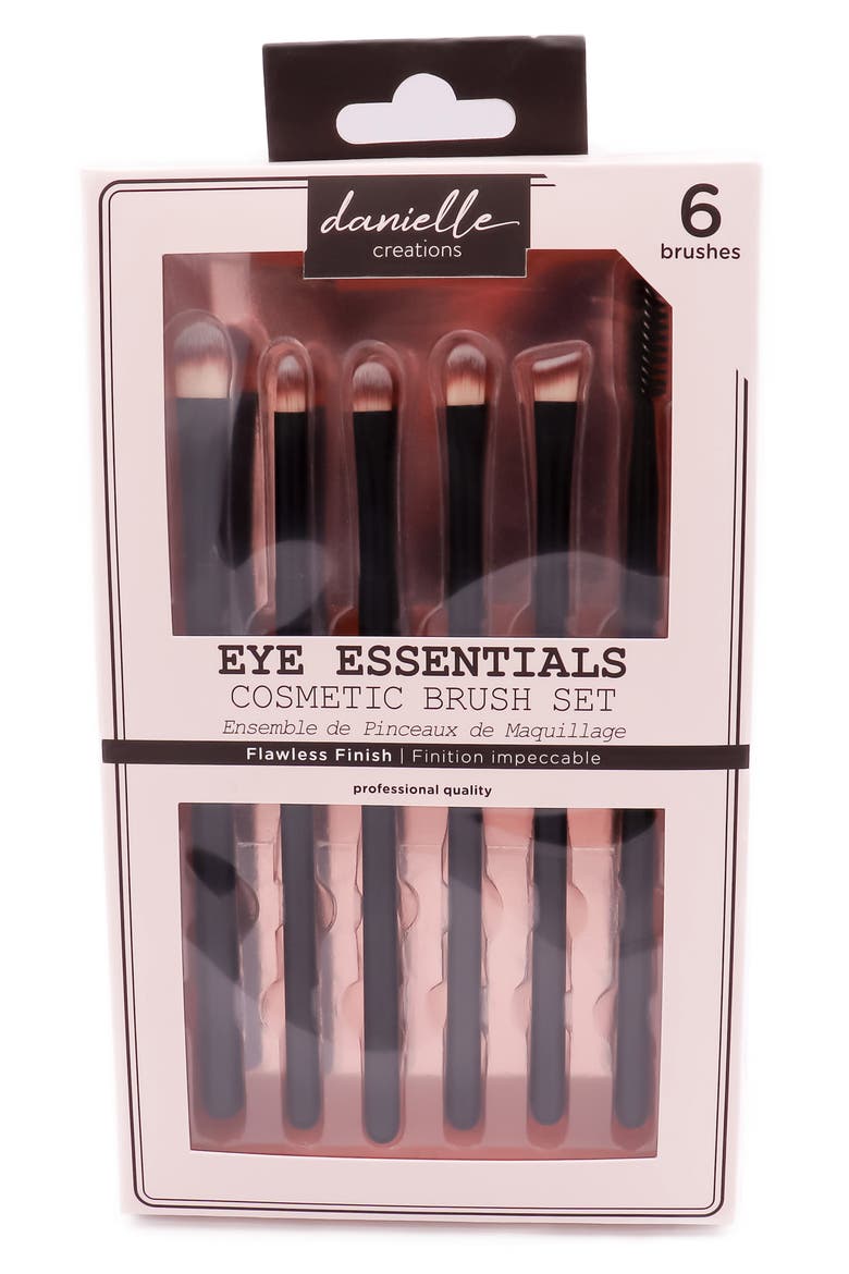 Cosmetic 6-Piece Eye Brush Set, Alternate, color, BLACK
