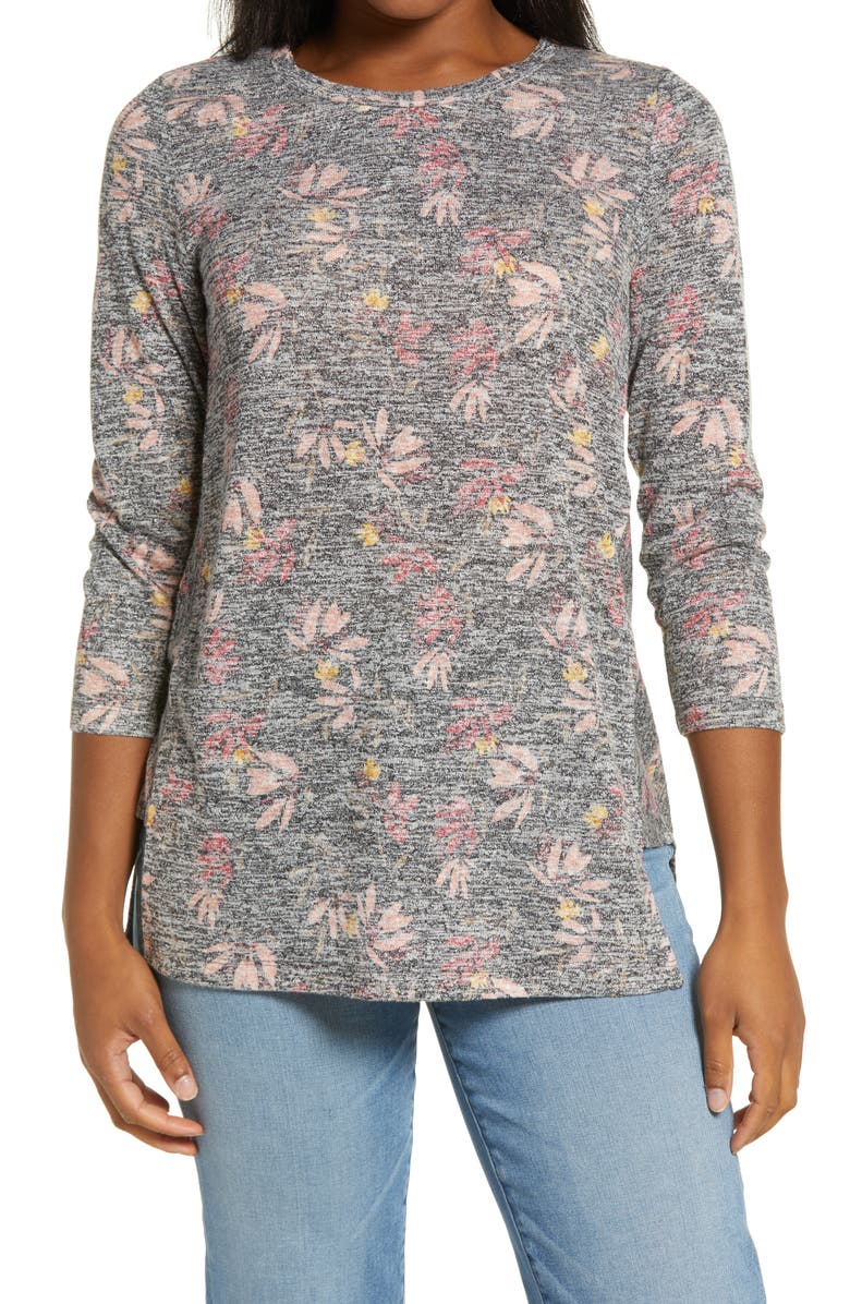 Bobeau Side Panel Inset Tunic Top, Main, color, 