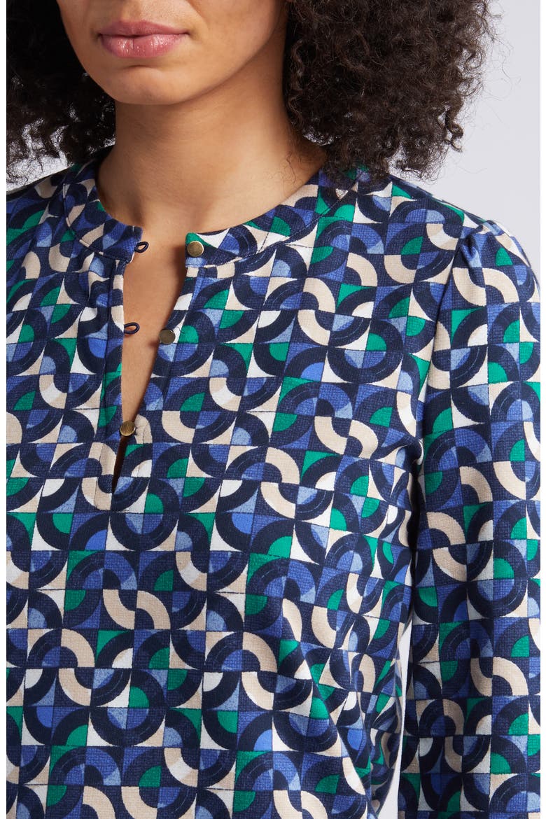 Geo Waves Long Sleeve Top, Alternate, color, BLUE MULTI