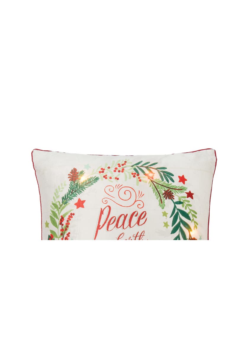C&F Home Peace On Earth Light-Up LED Throw Pillow, 18" x 18", Alternate, color, 