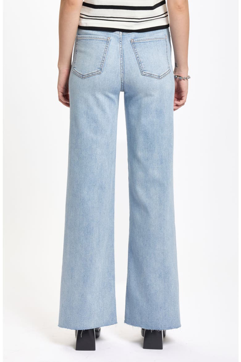 Far Out High Waist Raw Hem Wide Leg Jeans, Alternate, color, STARRY