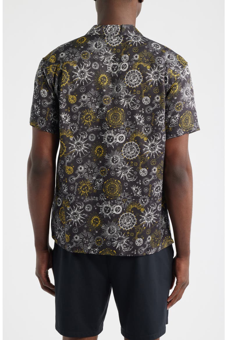 Sun Print Camp Shirt, Alternate, color, BLACK