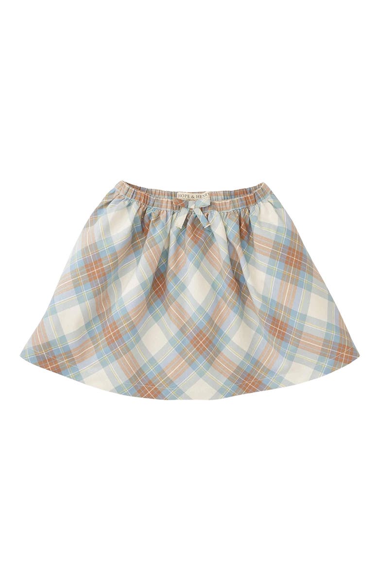 Hope & Henry Baby Girls' Pull-On Skirt, Infant, Main, color, Tan And Blue Plaid