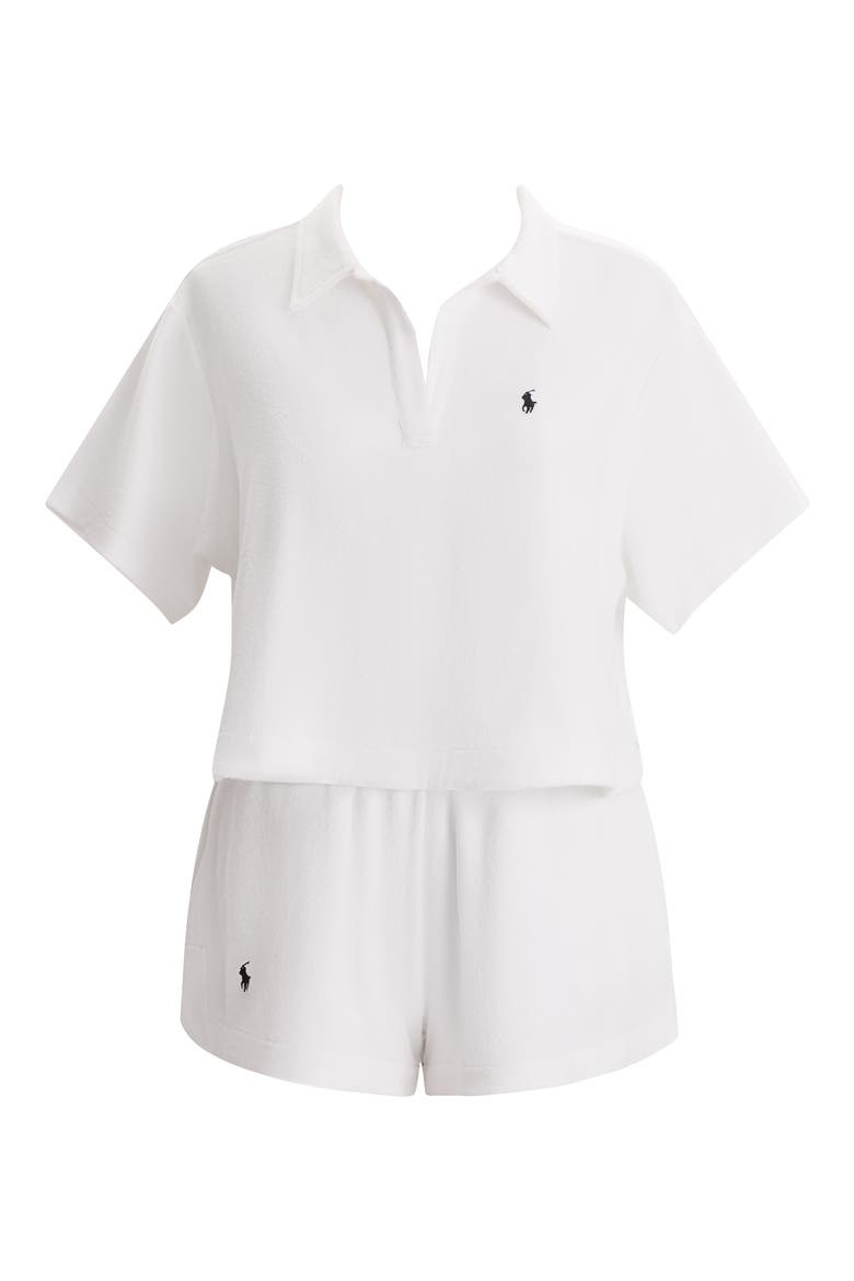 Terry Shirt & Shorts Set, Alternate, color, WHITE