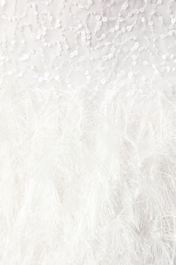 Embellished Feather Bridal Mini Dress