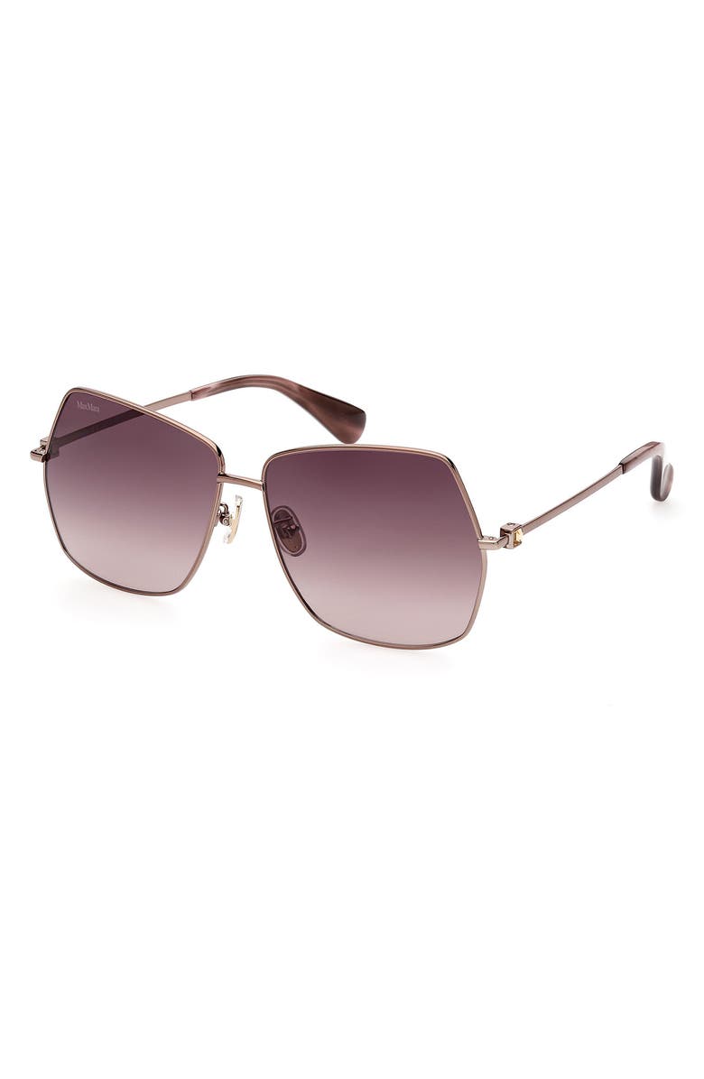 Max Mara 61mm Geometric Sunglasses, Alternate, color, 