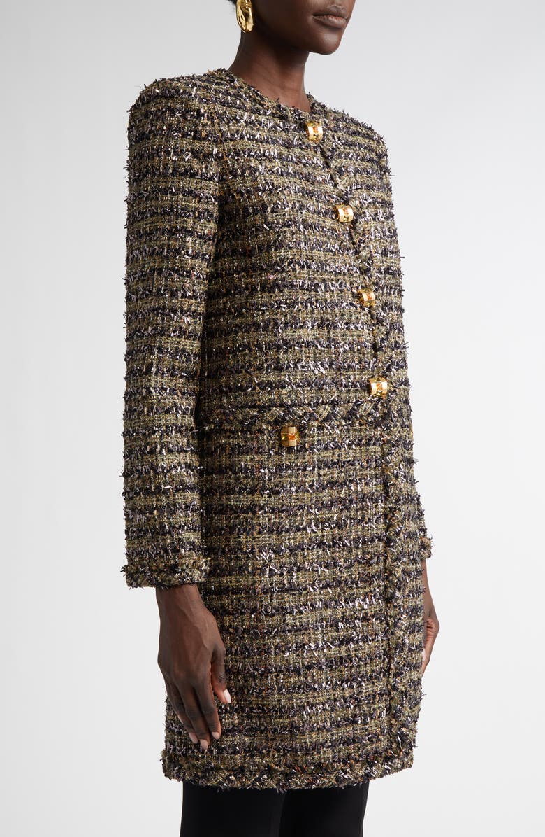 ST. JOHN Metallic Eyelash Tweed Jacket, Alternate, color,