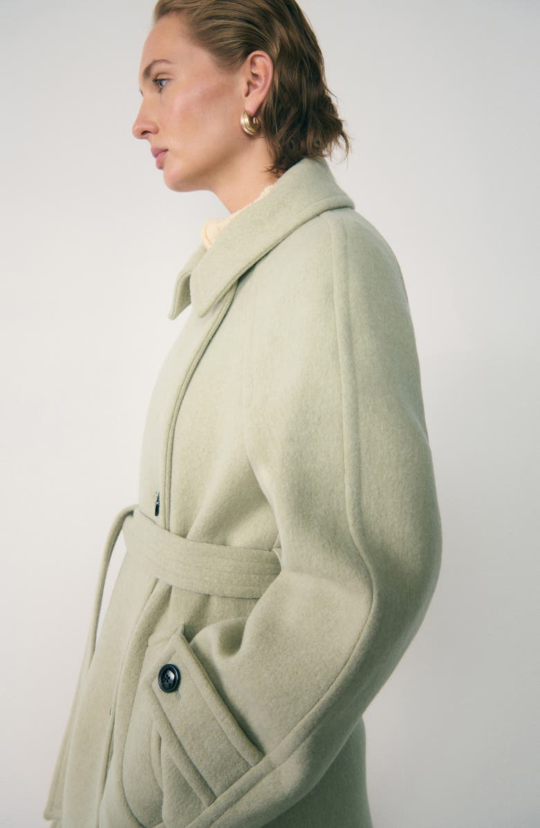 MANGO Belted Oversize Wool Blend Coat, Alternate, color, 