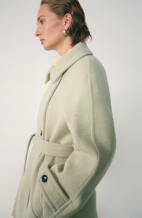 MANGO MANGO BELTED OVERSIZE WOOL BLEND COAT 