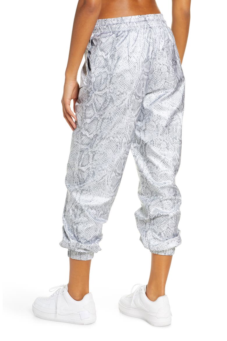 Python Print Woven Pants, Alternate, color, WHITE/ BLACK
