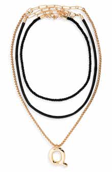 Open Edit Set of 3 Interchangeable Initial Pendant Necklaces