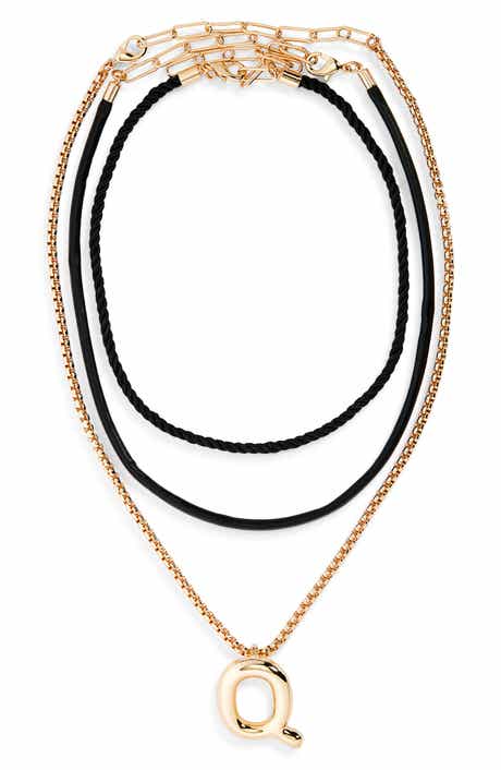 Open Edit Set of 3 Interchangeable Initial Pendant Necklaces