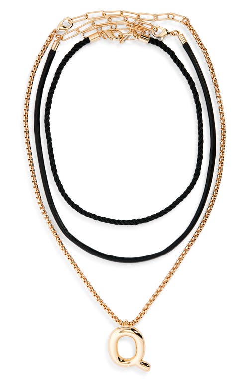 Open Edit Set Of 3 Interchangeable Initial Pendant Necklaces