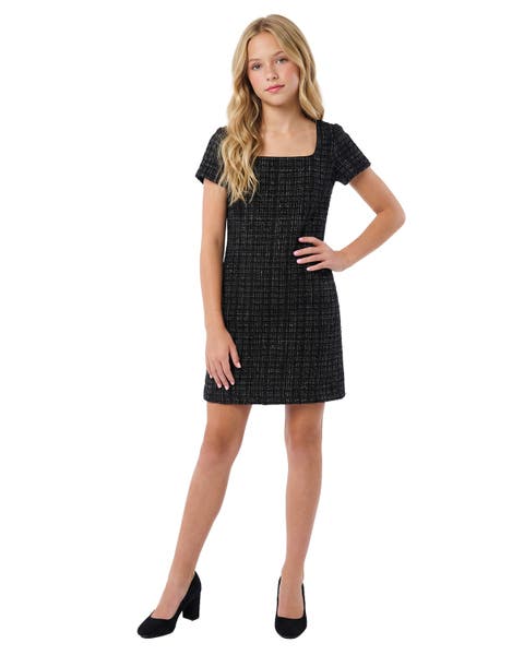 Kids' Short Sleeve Boucle Dress