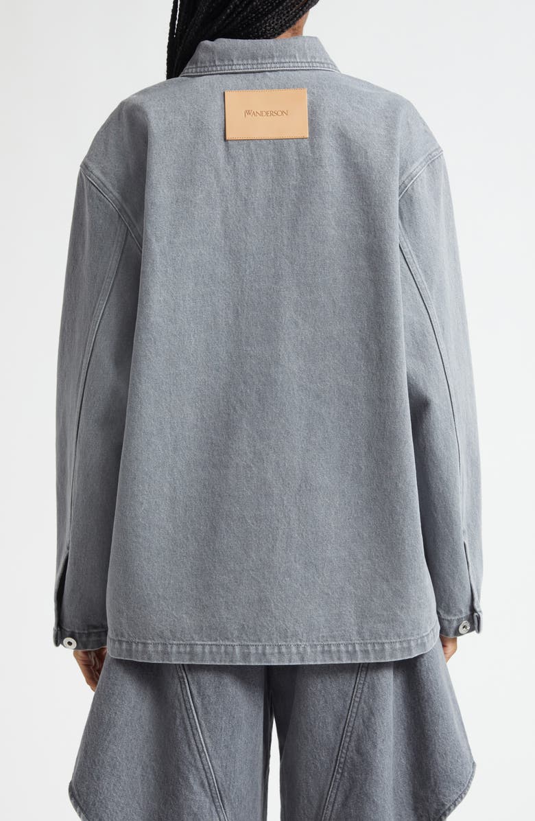 JW Anderson Patch Pocket Denim Rugby Shirt, Alternate, color, 906 Light Grey