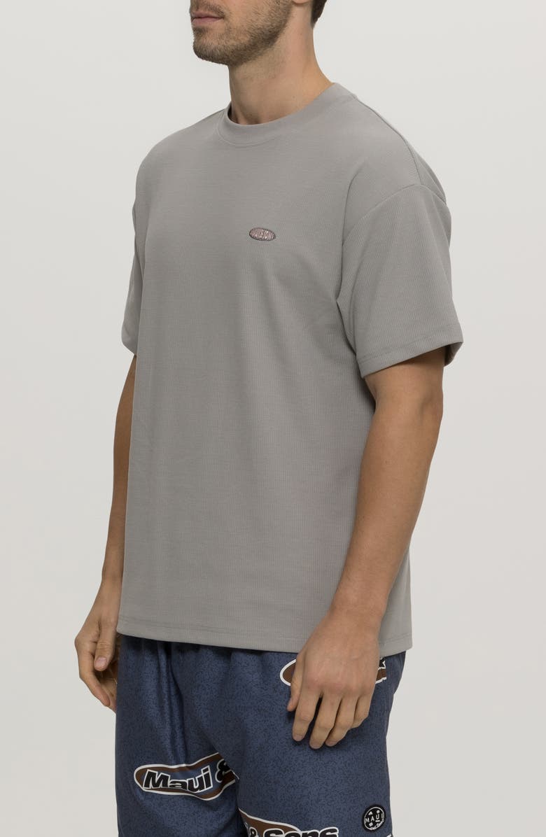 Maui & Sons Surface Oversize Ribbed Cotton T-Shirt, Alternate, color, Grey