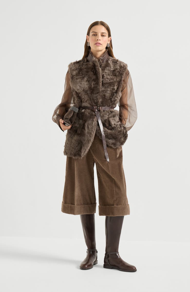 Brunello Cucinelli Corduroy city Bermuda shorts, Alternate, color, Brown