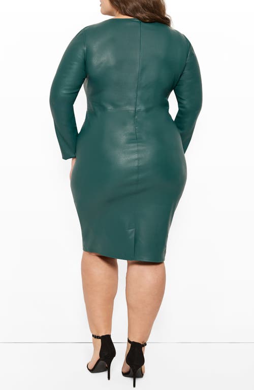 As By Df Mrs. Smith Stretch Leather Dress In Forest Green