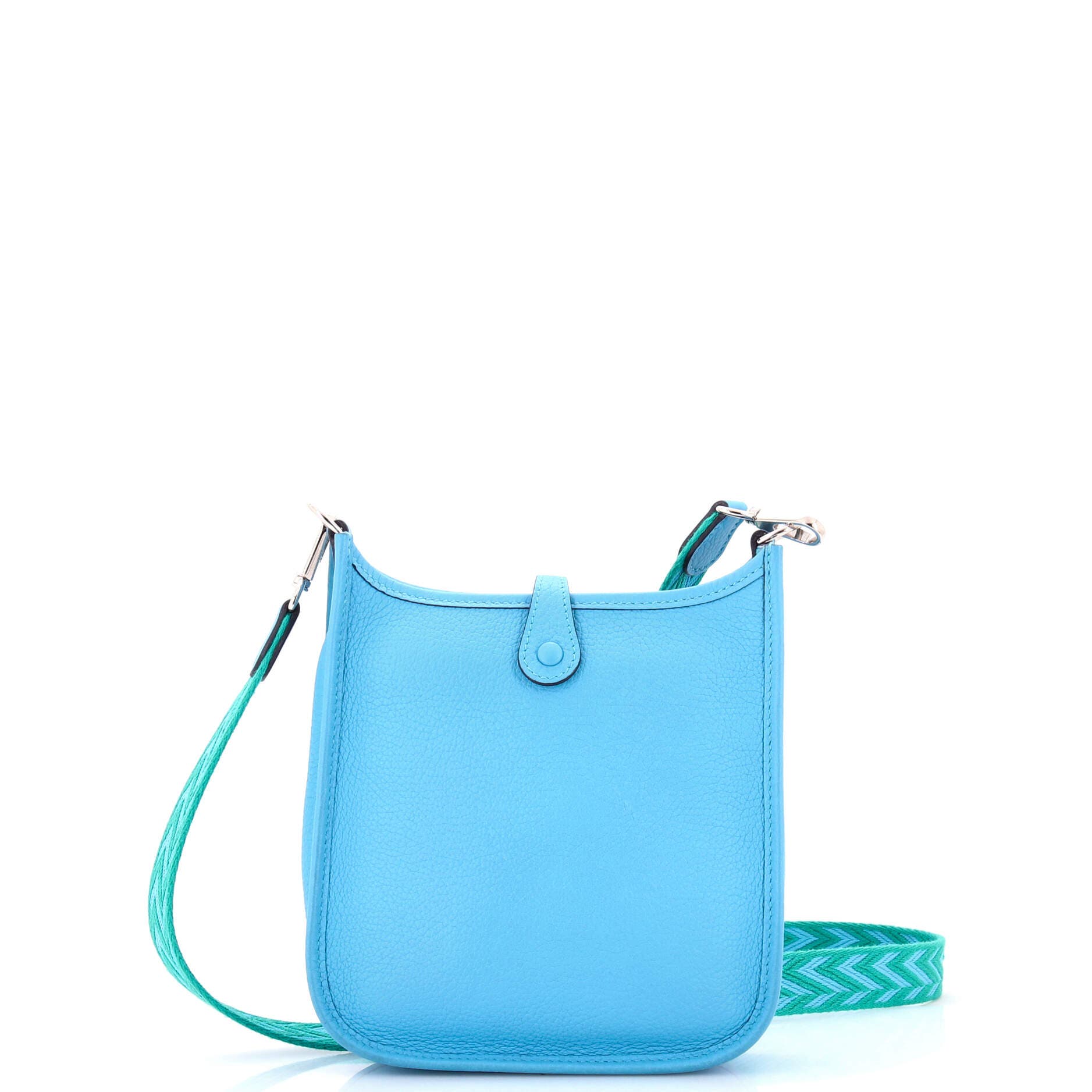 Pre-Owned Hermes Evelyne Bag Gen III Clemence TPM, Alternate, color, Bleu Du Nord