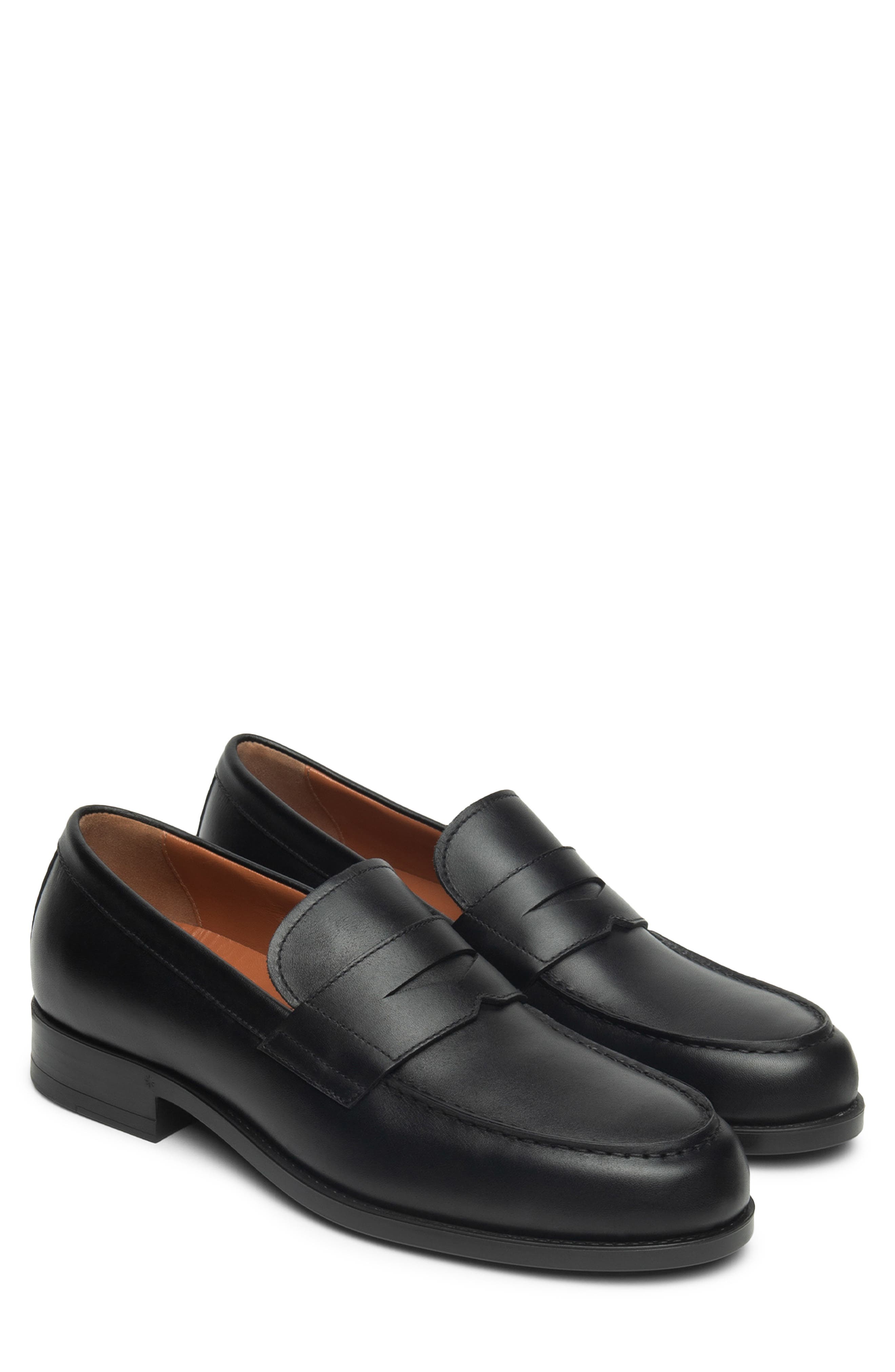 NeroGiardini Leather Penny Loafer, Main, color, Black