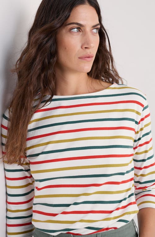 Seasalt Cornwall Sailor Stripe Organic Cotton Top In Multi