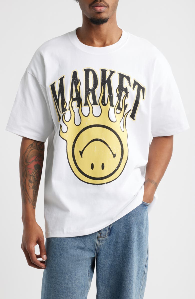 MARKET SMILEY<sup>®</sup> Flame Arch Logo Graphic T-Shirt, Main, color, 