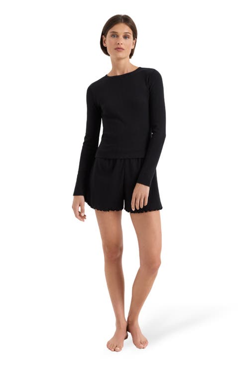 Organic Cotton Pointelle Long Sleeve Tee