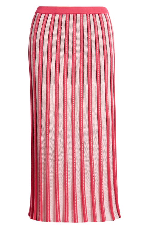 Ming Wang Pointelle Stitch A-line Sweater Skirt