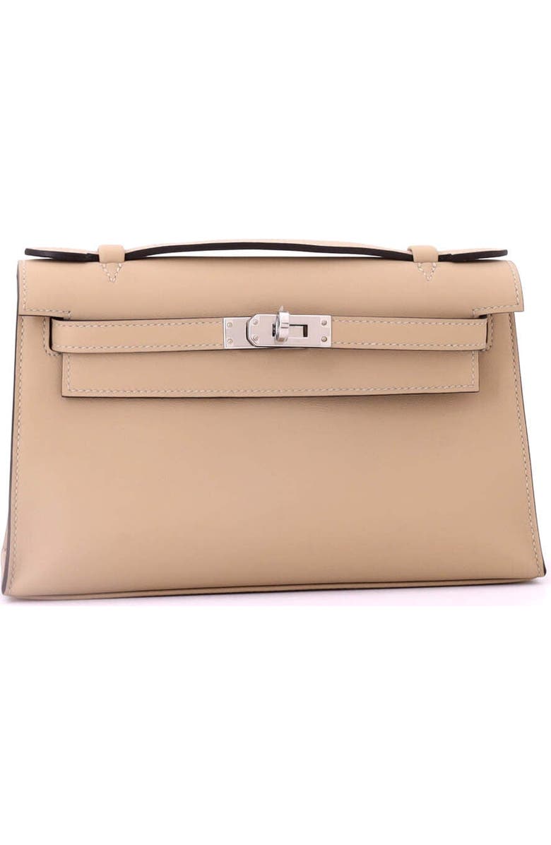 Pre-Owned Hermes Kelly Pochette Swift, Alternate, color, Trench