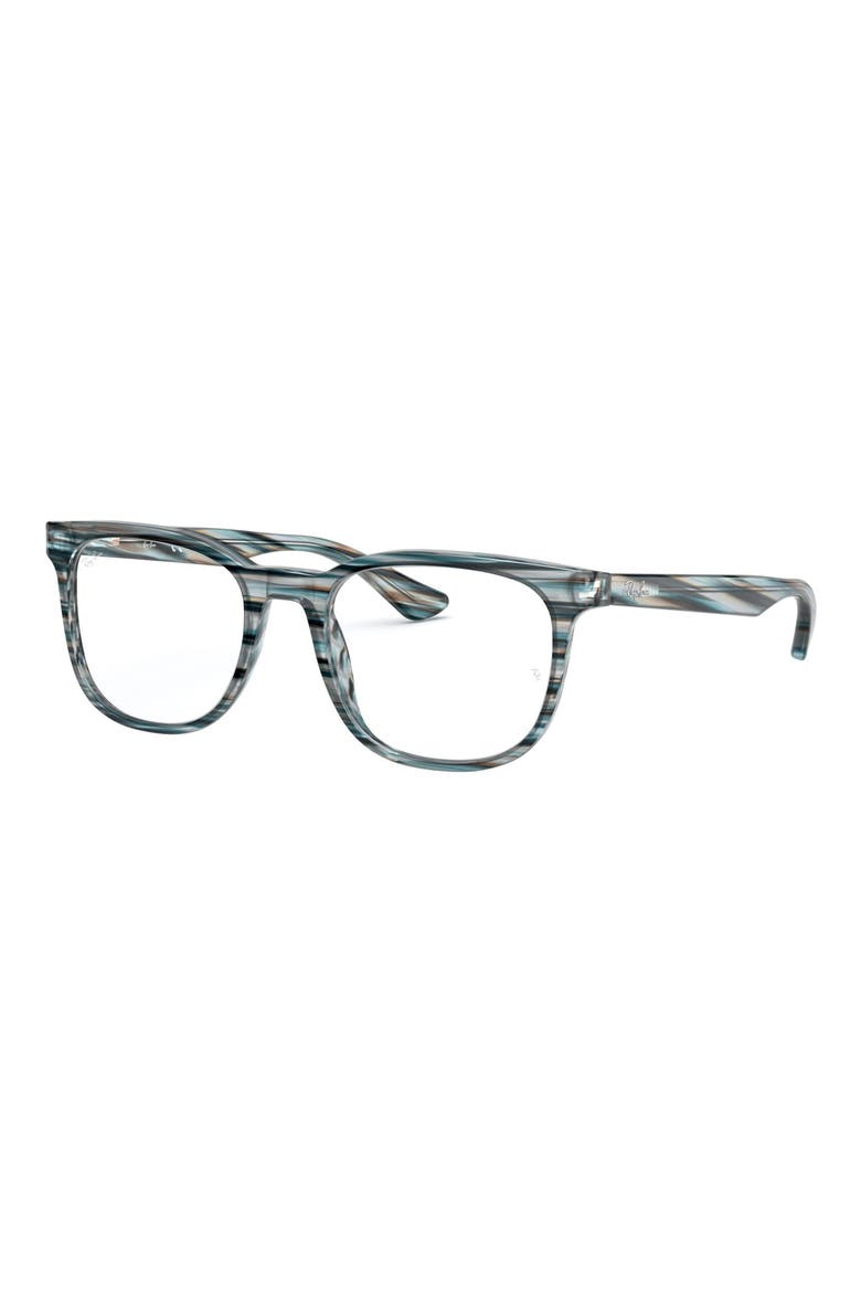 Unisex 50mm Square Optical Glasses, Alternate, color, BLUE GREY