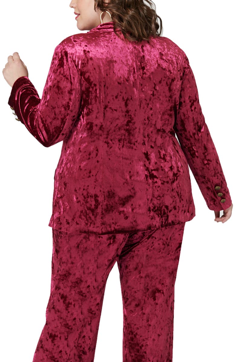 Marée Pour Toi Crushed Velvet Double Breasted Jacket, Alternate, color,