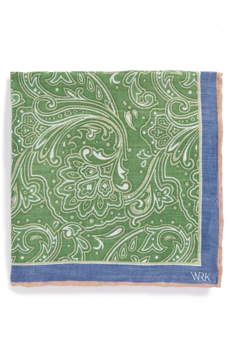 W.R.K Floral Linen Pocket Square, Main, color, 