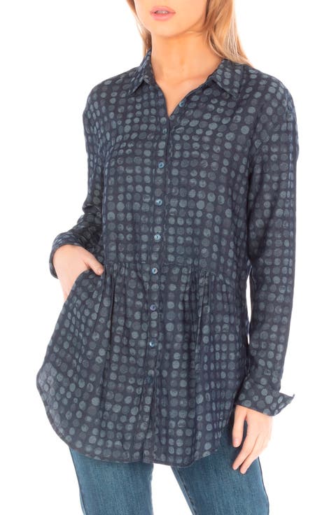 Polka Dot Button-Up Tunic