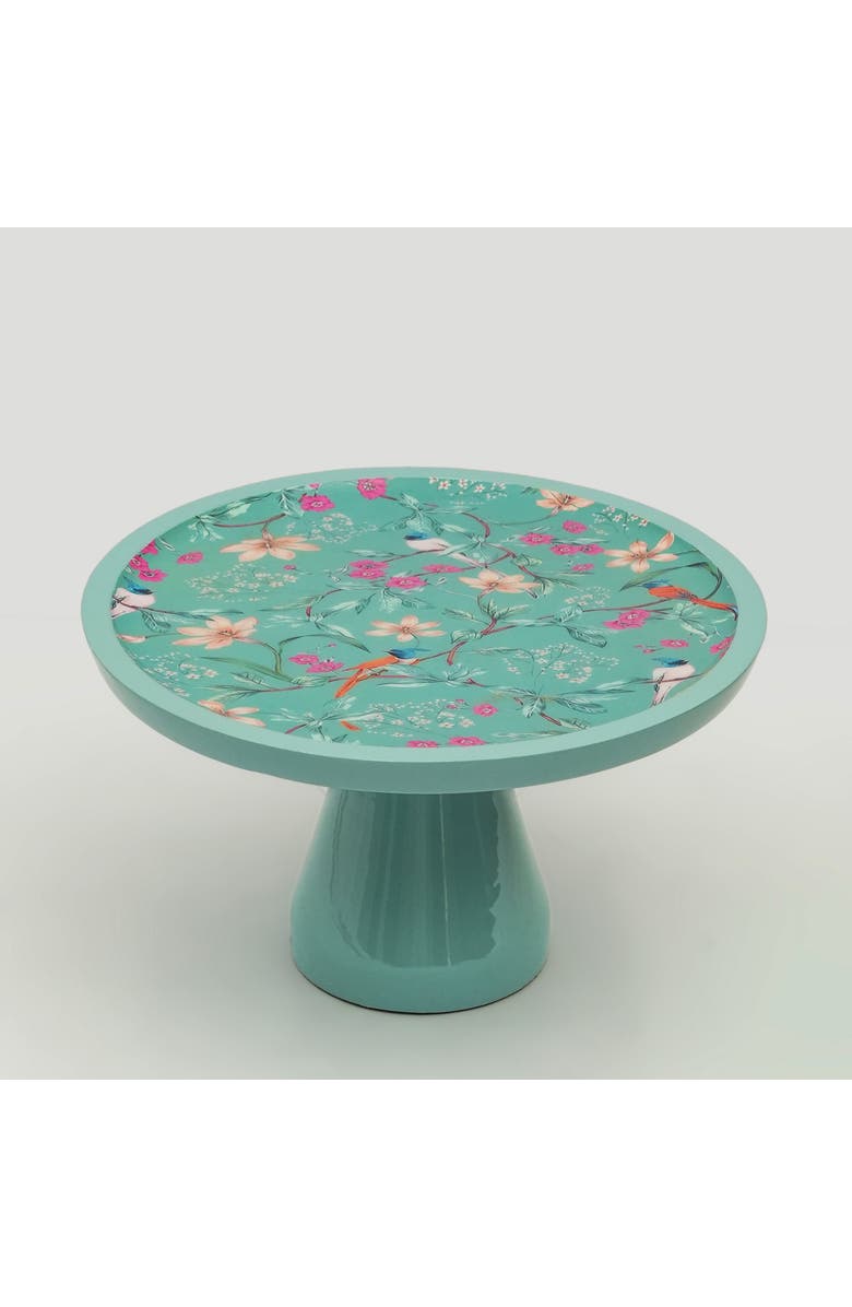 Mela Artisans Aqua Flora Pedestal Cake Stand, Alternate, color, Aqua Flora