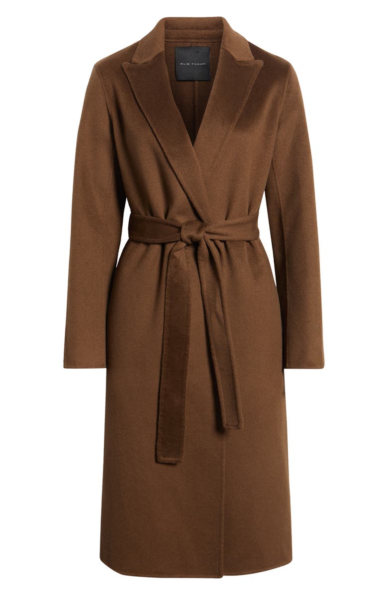 Elie Tahari The Nora Wool, Silk & Cashmere Wrap Coat, Alternate, color, 