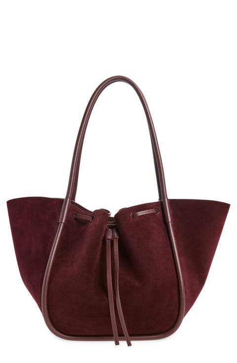 Large Ruched Leather Tote