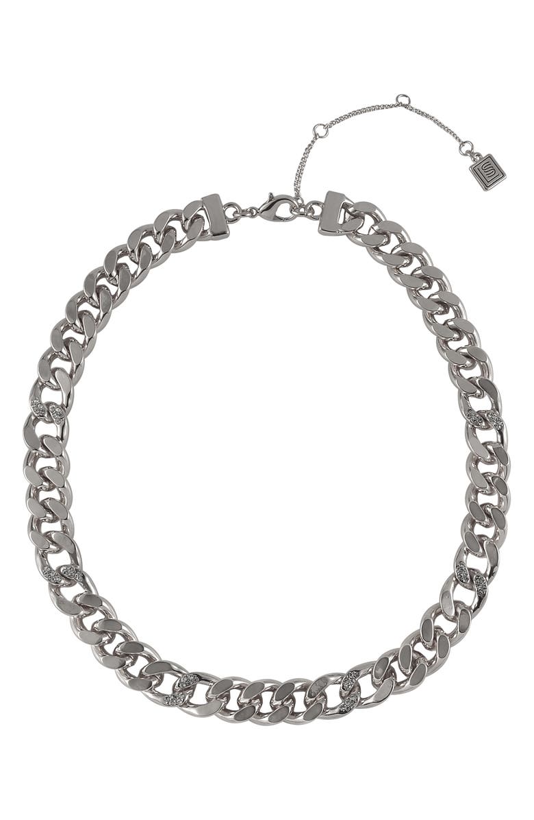 Laundry by Shelli Segal Curb Chain Necklace, Main, color, Silver