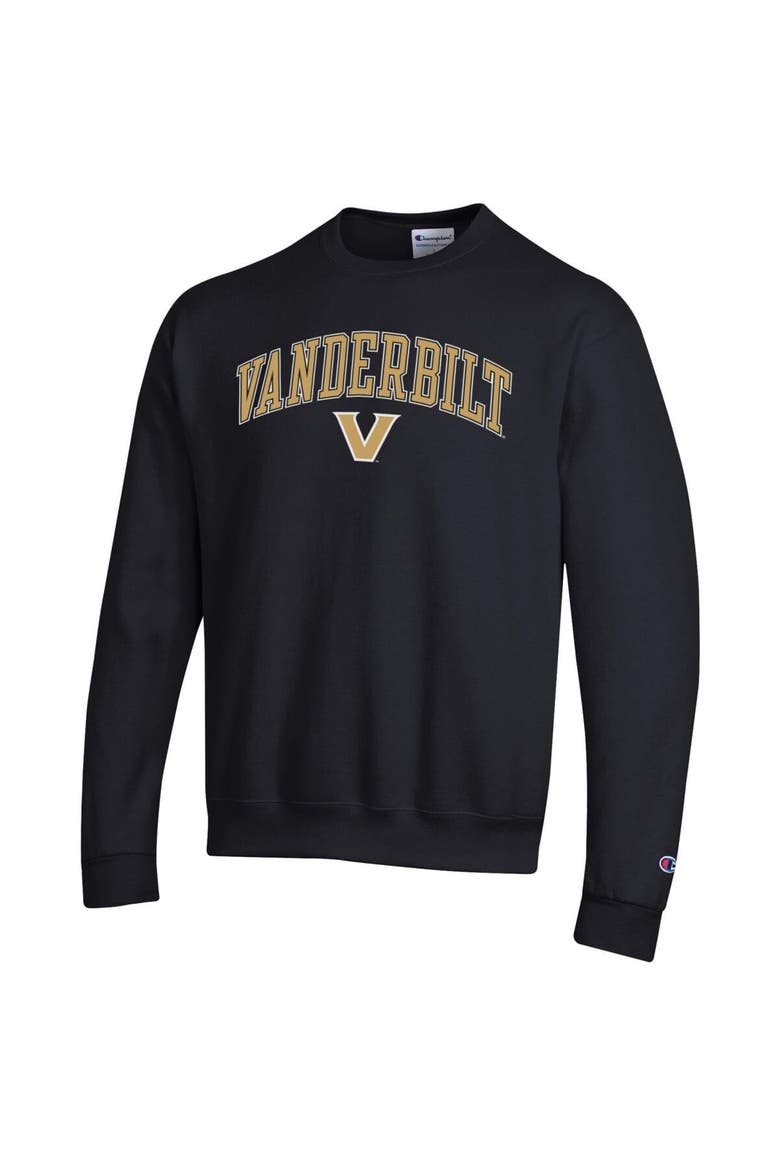 Men's Champion  Black Vanderbilt Commodores Arch Over Logo Pullover Sweatshirt, Alternate, color, Black