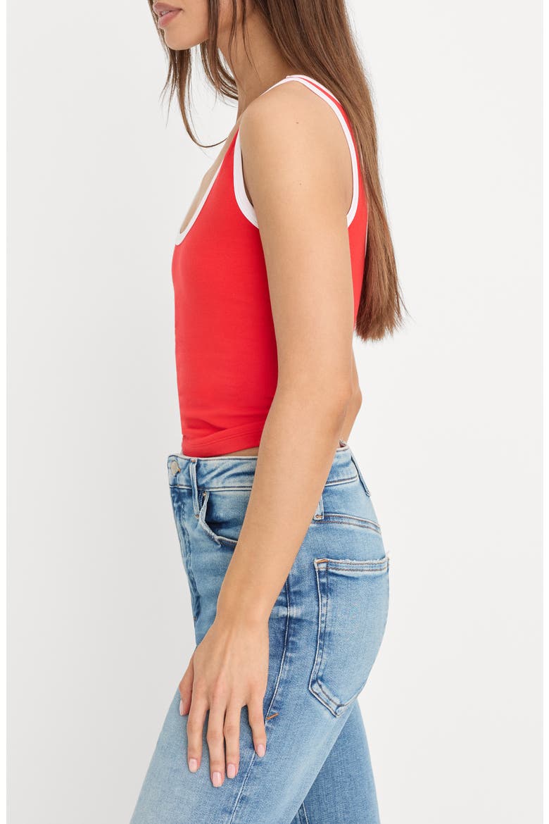Stretch Cotton Crop Ringer Tank, Alternate, color, FLAMING HOT