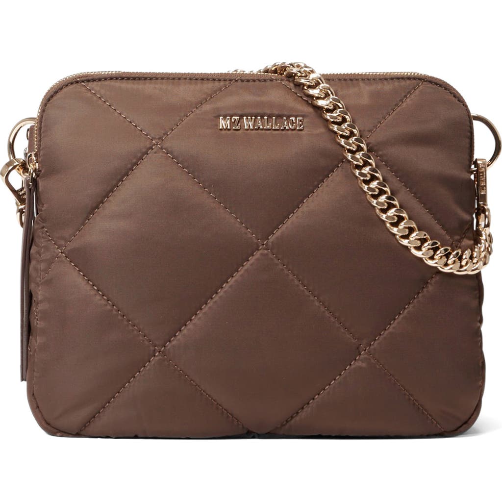 MZ Wallace Madison Quilted Nylon Crossbody Bag in Walnut