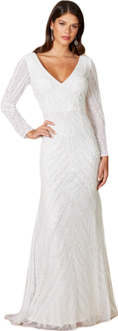 LARA New York Gretchen V-Neck Long Sleeve Wedding Dress
