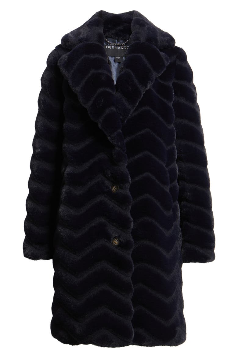 Faux Fur Coat, Alternate, color, NAVY