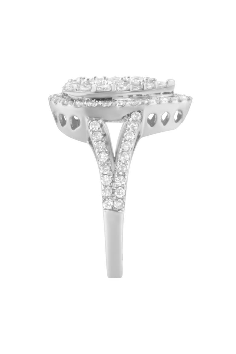 Silver 1 1/2 Cttw Diamond Cluster Ring, Alternate, color, Silver