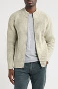 Schott NYC Two-Tone Zip Front Sweater