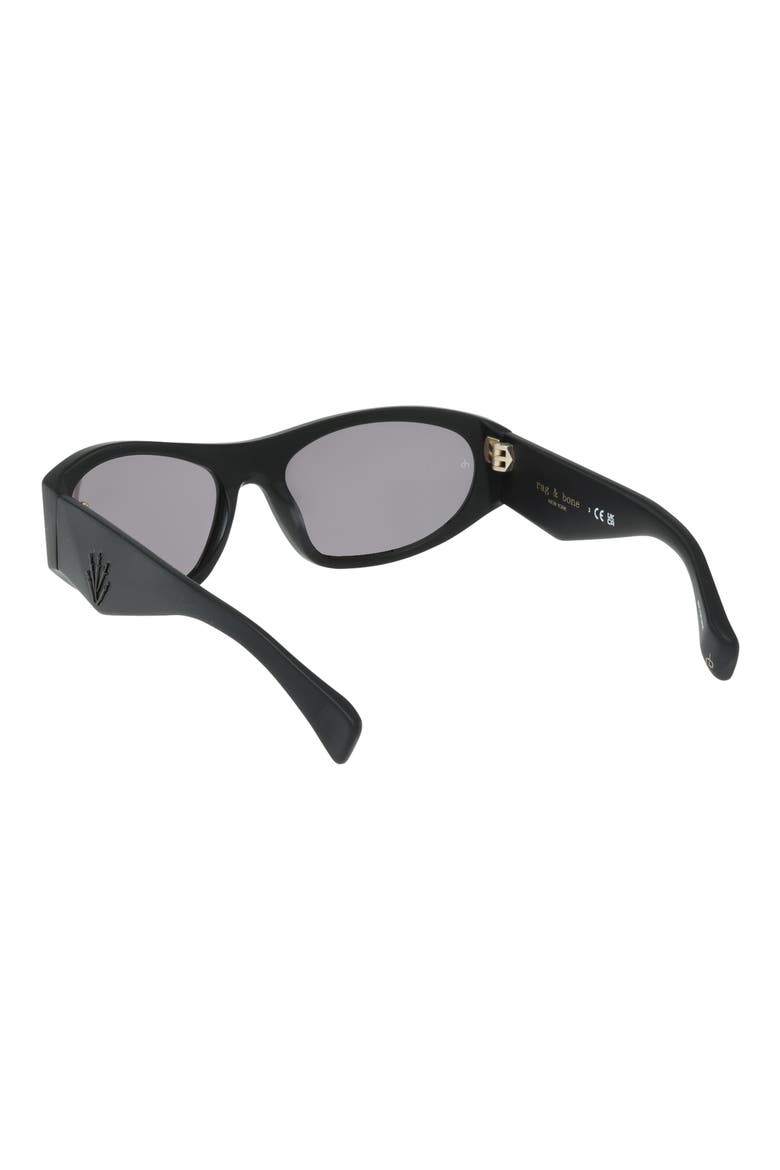 59mm Rectangular Sunglasses, Alternate, color, MATTE BLACK SMOKE LENSES
