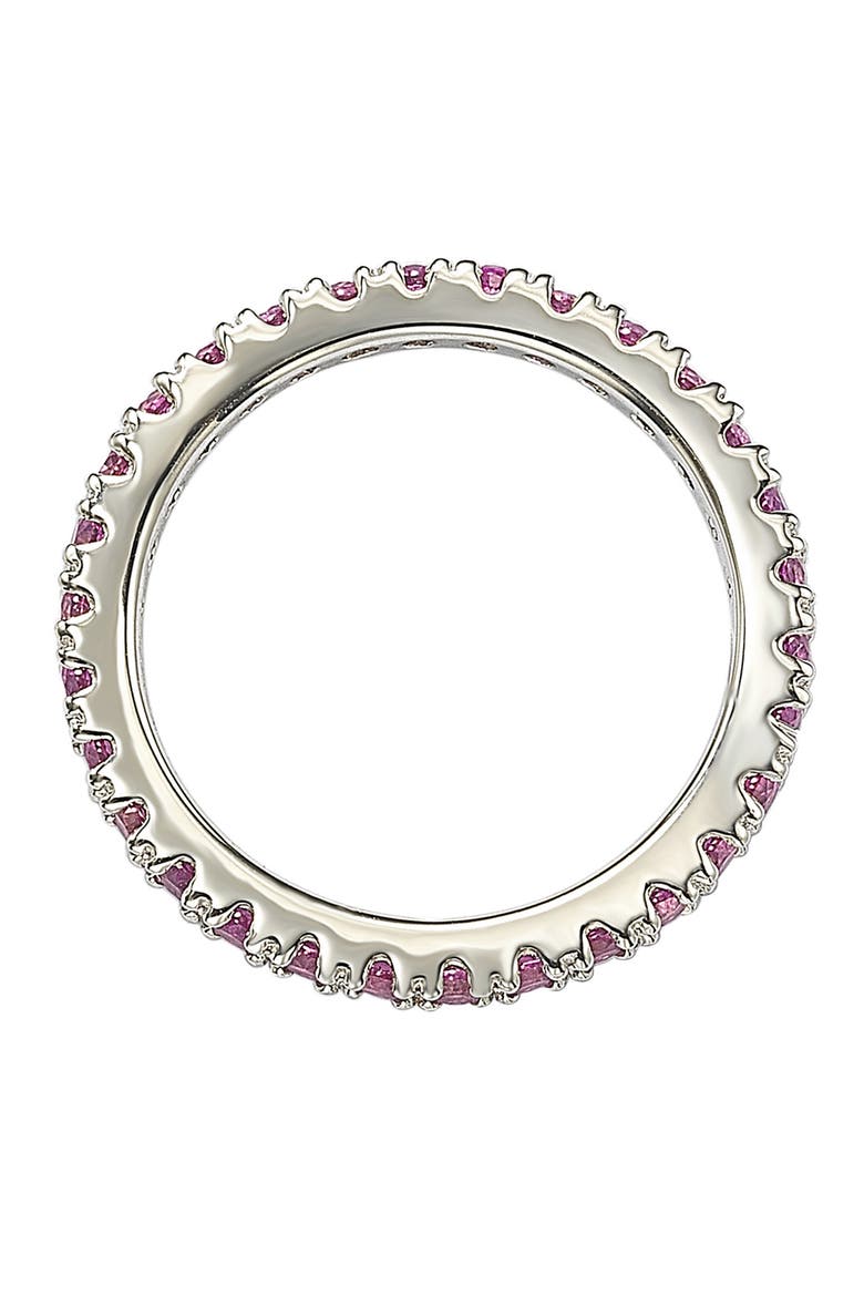 Sterling Silver Pink CZ Eternity Band Ring, Alternate, color, RED