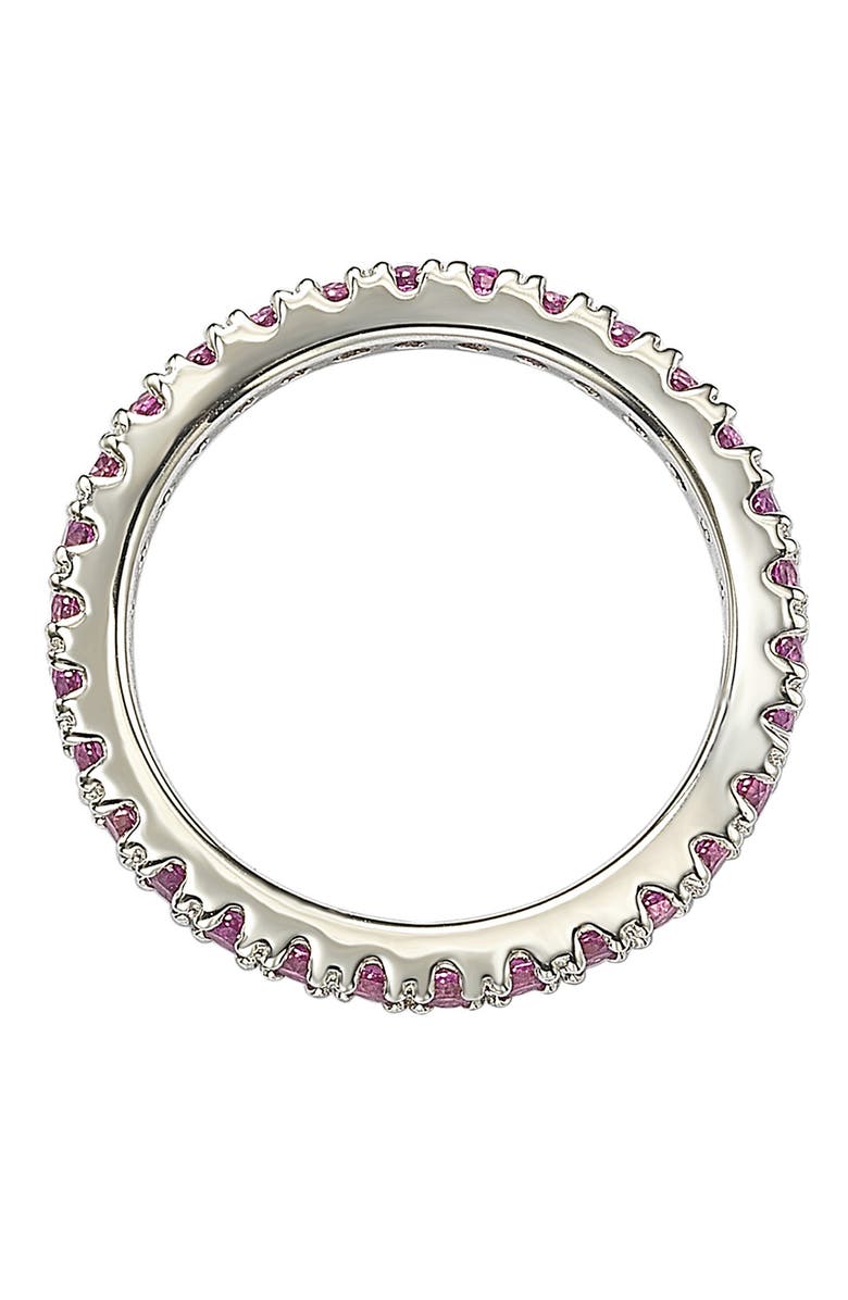 SUZY LEVIAN Sterling Silver Pink CZ Eternity Band Ring, Alternate, color, Red