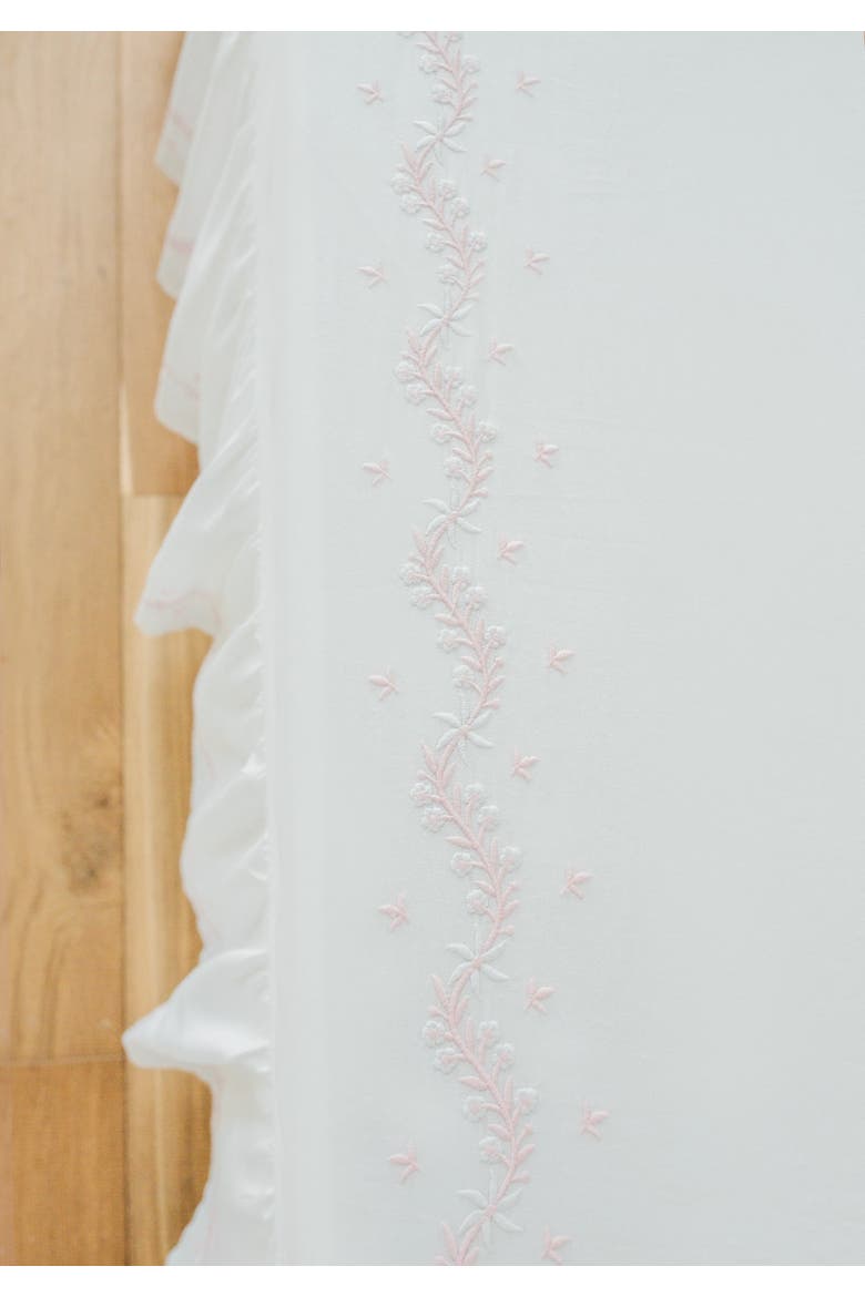 Kids' Embroidered Crib Sheet, Alternate, color, Blush